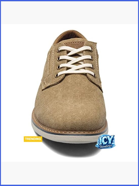 Men\'s Canvas Plain Toe Oxford Lace Up Shoes main image 4